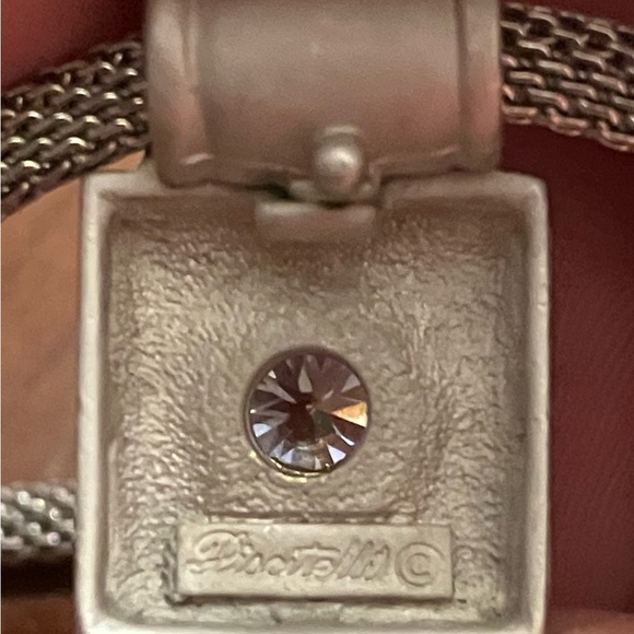 Vintage Piscitelli Silver tone Necklace with Crystal Accents - Picture 4 of 4